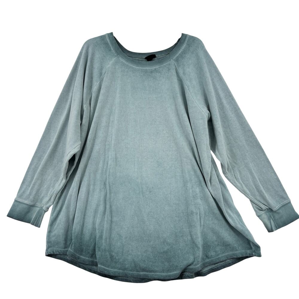 Torrid Sweatshirt Womens Size 3X Green Ombre Long Sleeve Tunic
